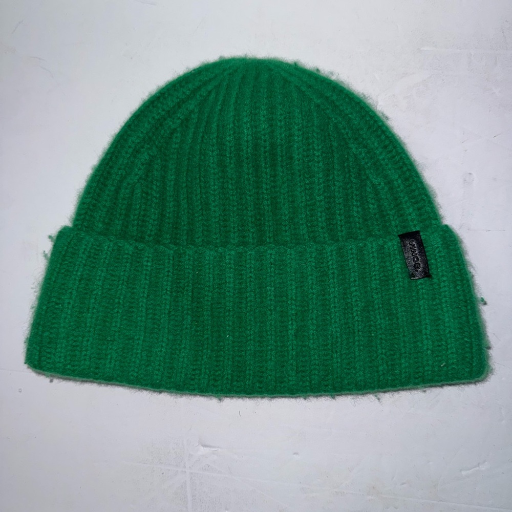 VINCE men’s Wool-Cashmere Shaker-Stitch Hat beanie, Color Green